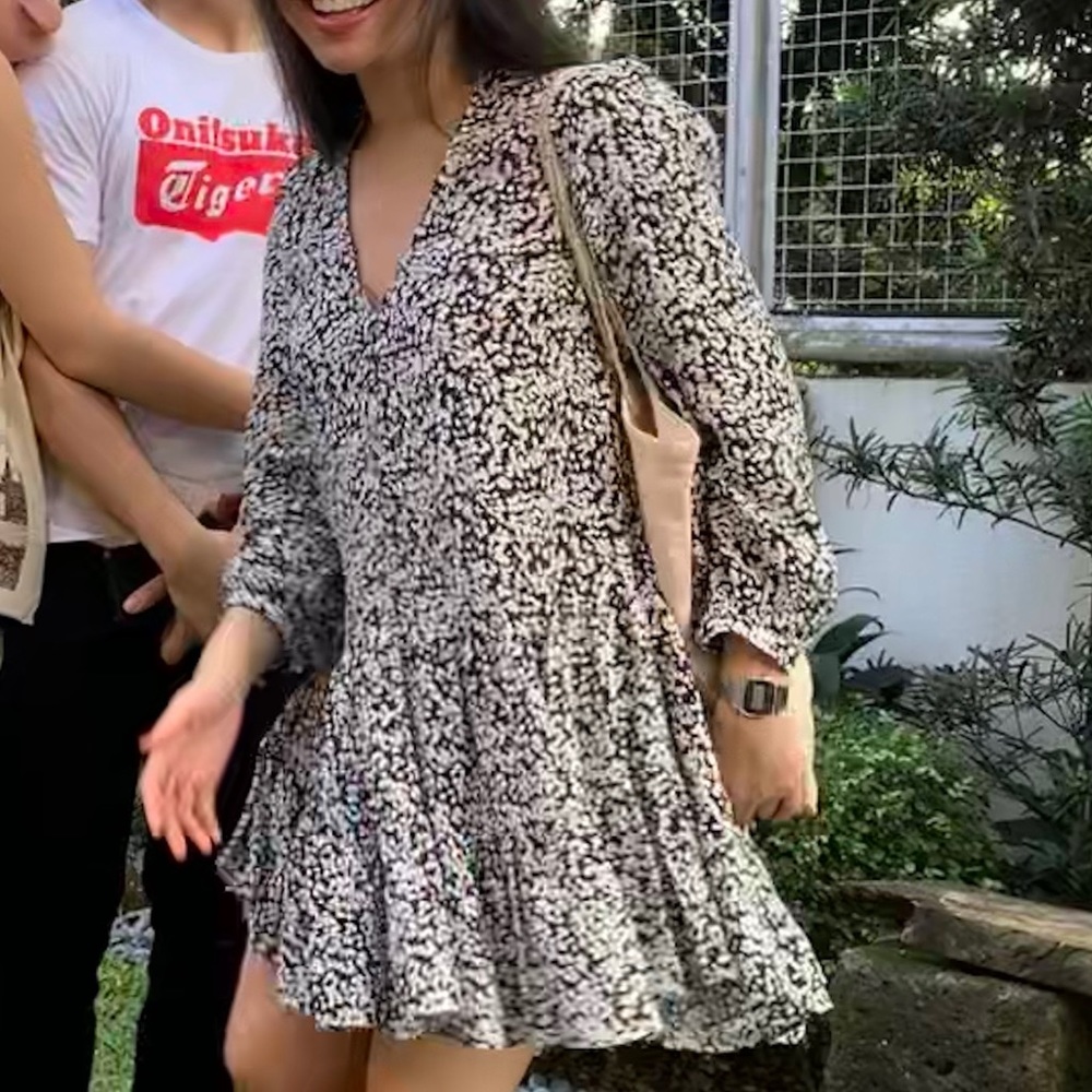 B&W Printed Dress